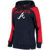 Atlanta Braves   Women's Iconic Pullover Hoodie - Navy/Red