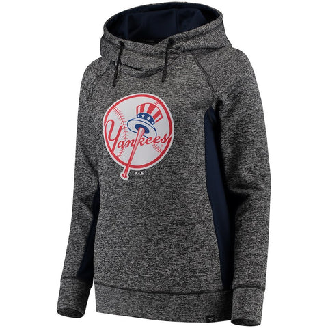 New York Yankees   Women's Static Fleece Pullover Hoodie - Heathered Gray