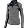 Atlanta Braves   Women's Static Quarter-Zip Pullover Jacket - Heathered Gray/Navy