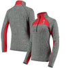 Los Angeles Angels   Women's Static Quarter-Zip Pullover Jacket - Heathered Gray/Red