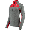 Los Angeles Angels   Women's Static Quarter-Zip Pullover Jacket - Heathered Gray/Red