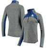 Los Angeles Dodgers   Women's Static Quarter-Zip Pullover Jacket - Heathered Gray/Royal