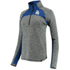 Los Angeles Dodgers   Women's Static Quarter-Zip Pullover Jacket - Heathered Gray/Royal
