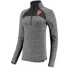 San Francisco Giants   Women's Static Quarter-Zip Pullover Jacket - Heathered Gray/Charcoal