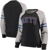 New York Mets   Women's True Classics Pullover Sweatshirt - Heathered Charcoal/Heathered Gray