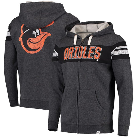 Baltimore Orioles   True Classics Full-Zip Hoodie - Heathered Charcoal