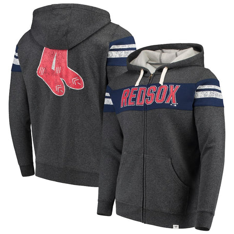 Boston Red Sox   True Classics Full-Zip Hoodie - Heathered Charcoal