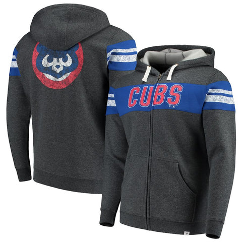 Chicago Cubs   True Classics Full-Zip Hoodie - Heathered Charcoal