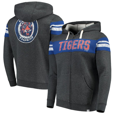 Detroit Tigers   True Classics Full-Zip Hoodie - Heathered Charcoal