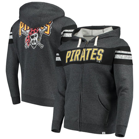 Pittsburgh Pirates   True Classics Full-Zip Hoodie - Heathered Charcoal