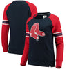 Boston Red Sox   Women's Iconic Fleece Crew Sweatshirt - Navy/Red