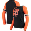 San Francisco Giants   Women's Iconic Fleece Crew Sweatshirt - Black/Orange