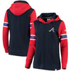 Atlanta Braves   Women's Iconic Full-Zip Hoodie - Navy/Red