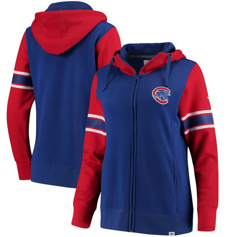 Chicago Cubs   Women's Iconic Full-Zip Hoodie - Royal/Red