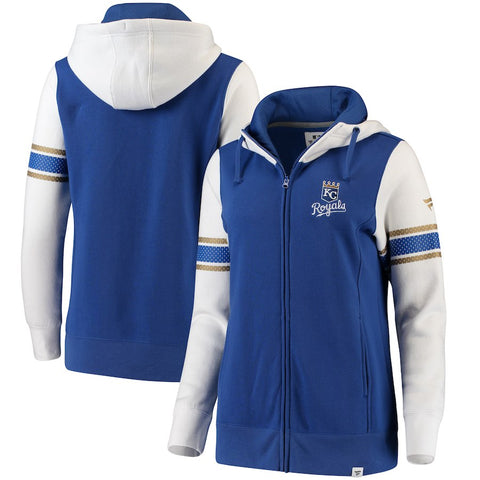 Kansas City Royals   Women's Iconic Full-Zip Hoodie - Royal/White