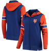 New York Mets   Women's Iconic Full-Zip Hoodie - Royal/Orange