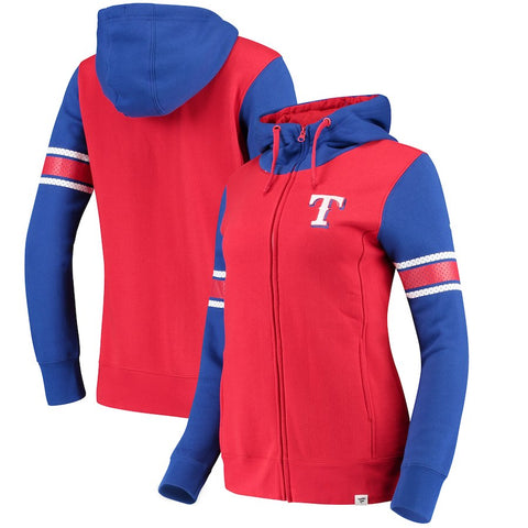 Texas Rangers   Women's Iconic Full-Zip Hoodie - Red/Royal