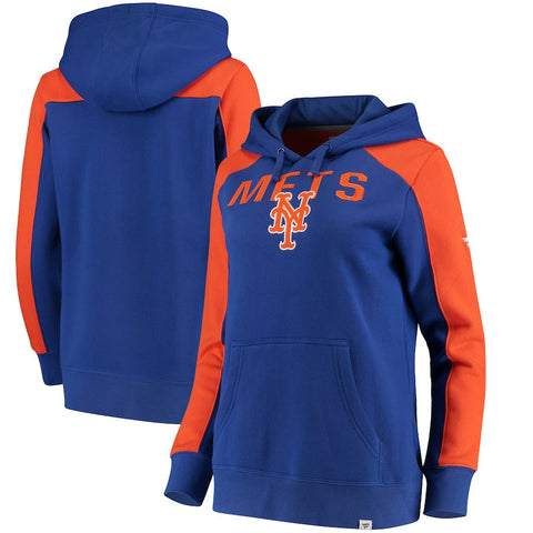 New York Mets   Women's Iconic Pullover Hoodie - Royal/Orange