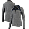 Atlanta Braves   Women's Static Quarter-Zip Pullover Jacket - Heathered Gray/Navy