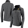 Pittsburgh Pirates   Women's Static Quarter-Zip Pullover Jacket - Heathered Gray/Charcoal