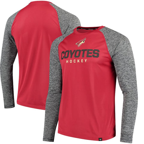 Arizona Coyotes   Static Long Sleeve T-Shirt - Garnet/Heathered Gray