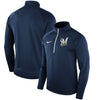 Milwaukee Brewers Therma Top Bench Half-Zip Pullover Jacket - Navy