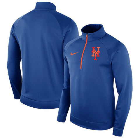 New York Mets Therma Top Bench Half-Zip Pullover Jacket - Royal