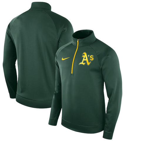 Oakland Athletics Therma Top Bench Half-Zip Pullover Jacket - Green