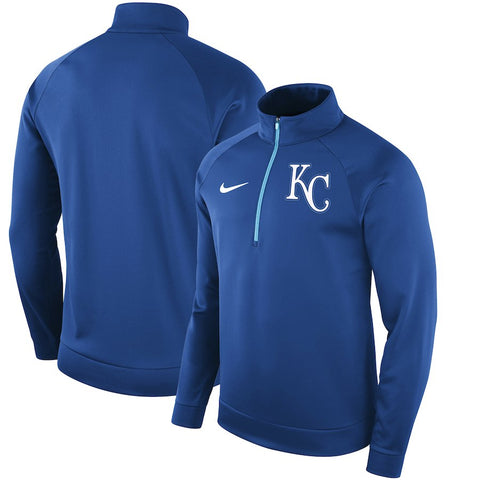 Kansas City Royals Therma Top Bench Half-Zip Pullover Jacket - Royal