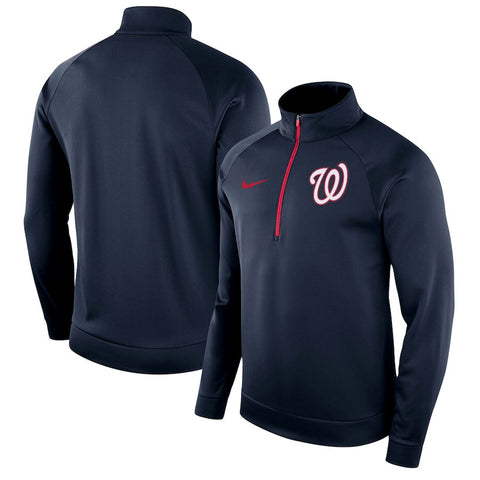 Washington Nationals Therma Top Bench Half-Zip Pullover Jacket - Navy