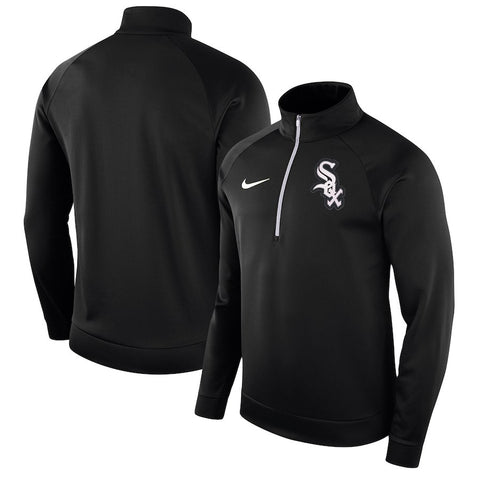 Chicago White Sox Therma Top Bench Half-Zip Pullover Jacket - Black