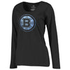 Boston Bruins   Women's Plus Sizes Pond Hockey Long Sleeve T-Shirt - Black