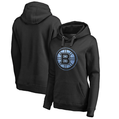 Boston Bruins   Women's Plus Sizes Pond Hockey Pullover Hoodie - Black