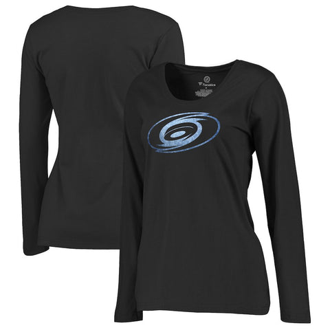 Carolina Hurricanes   Women's Plus Sizes Pond Hockey Long Sleeve T-Shirt - Black