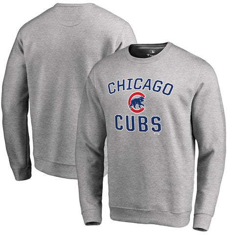 Chicago Cubs   Victory Arch Crew Neck Pullover Sweatshirt - Heathered Gray
