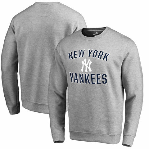 New York Yankees   Victory Arch Crew Neck Pullover Sweatshirt - Heathered Gray