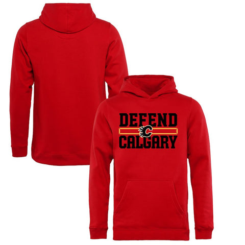 Calgary Flames   Youth Hometown Collection Defend Pullover Hoodie - Red