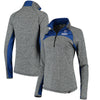 Kansas City Royals   Women's Static Quarter-Zip Pullover Jacket - Heathered Gray/Royal