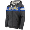 Milwaukee Brewers   True Classics Full-Zip Hoodie - Heathered Charcoal