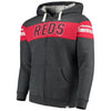 Cincinnati Reds   True Classics Full-Zip Hoodie - Heathered Charcoal