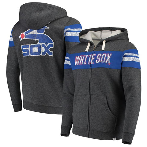 Chicago White Sox   True Classics Full-Zip Hoodie - Heathered Charcoal