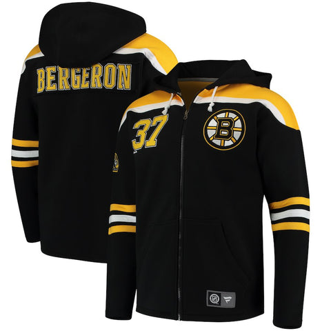 Patrice Bergeron Boston Bruins   Breakaway Full-Zip Hoodie - Black