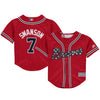 Dansby Swanson Atlanta Braves Majestic Toddler Alternate Official Cool Base Player Jersey - Red
