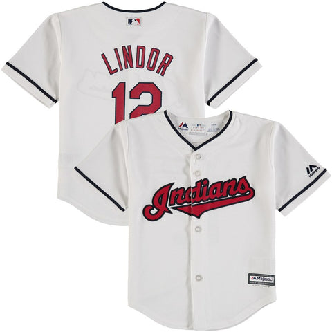 Francisco Lindor Cleveland Indians Majestic Toddler Home Official Cool Base Player Jersey