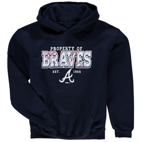 Atlanta Braves Stitches Youth Property Of Team Hoodie - Navy