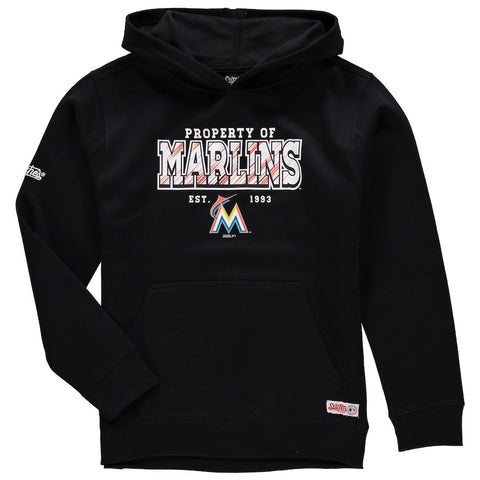 Miami Marlins Stitches Youth Property Of Team Hoodie - Black