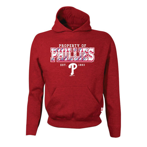 Philadelphia Phillies Stitches Youth Property Of Team Hoodie - Red