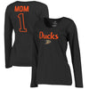 Anaheim Ducks   Women's Plus Sizes Number 1 Mom Long Sleeve T-Shirt - Black