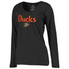 Anaheim Ducks   Women's Plus Sizes Number 1 Mom Long Sleeve T-Shirt - Black