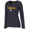 Buffalo Sabres   Women's Plus Sizes Number 1 Mom Long Sleeve T-Shirt - Navy